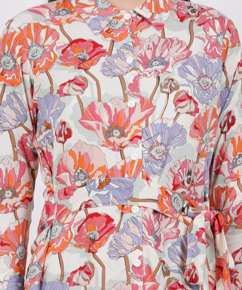 Peach Colour Flower Printed Dress
