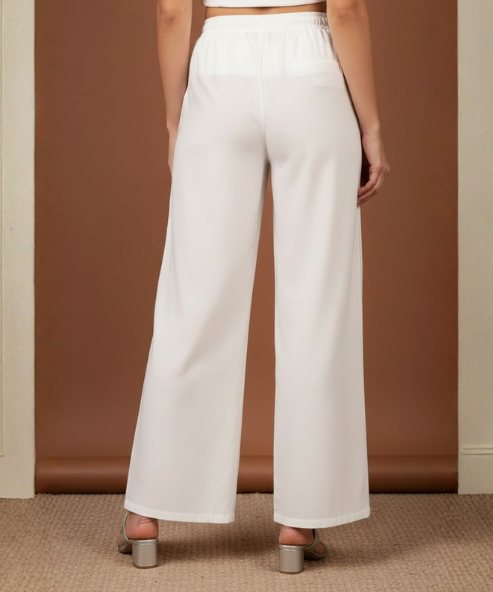 White Colour Rayon Palazzo
