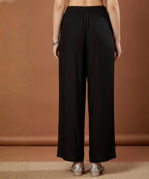 Black Colour Rayon Palazzo