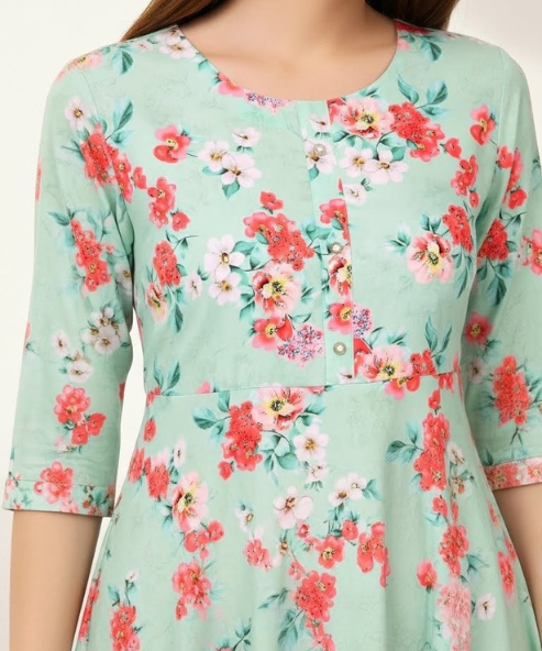 Sea Green Embellished Long Dress