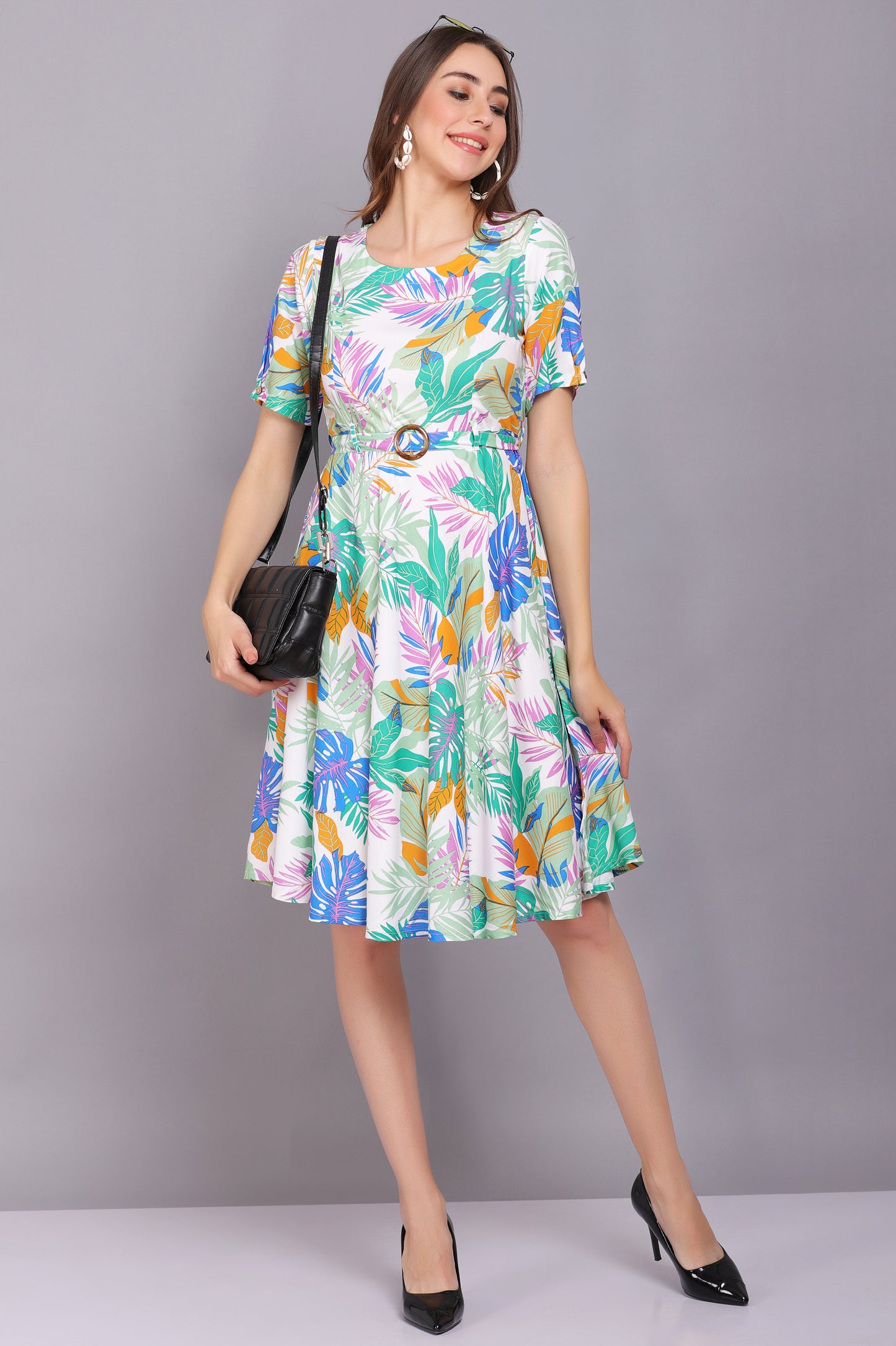 Multicolour Stylish Viscose Dress