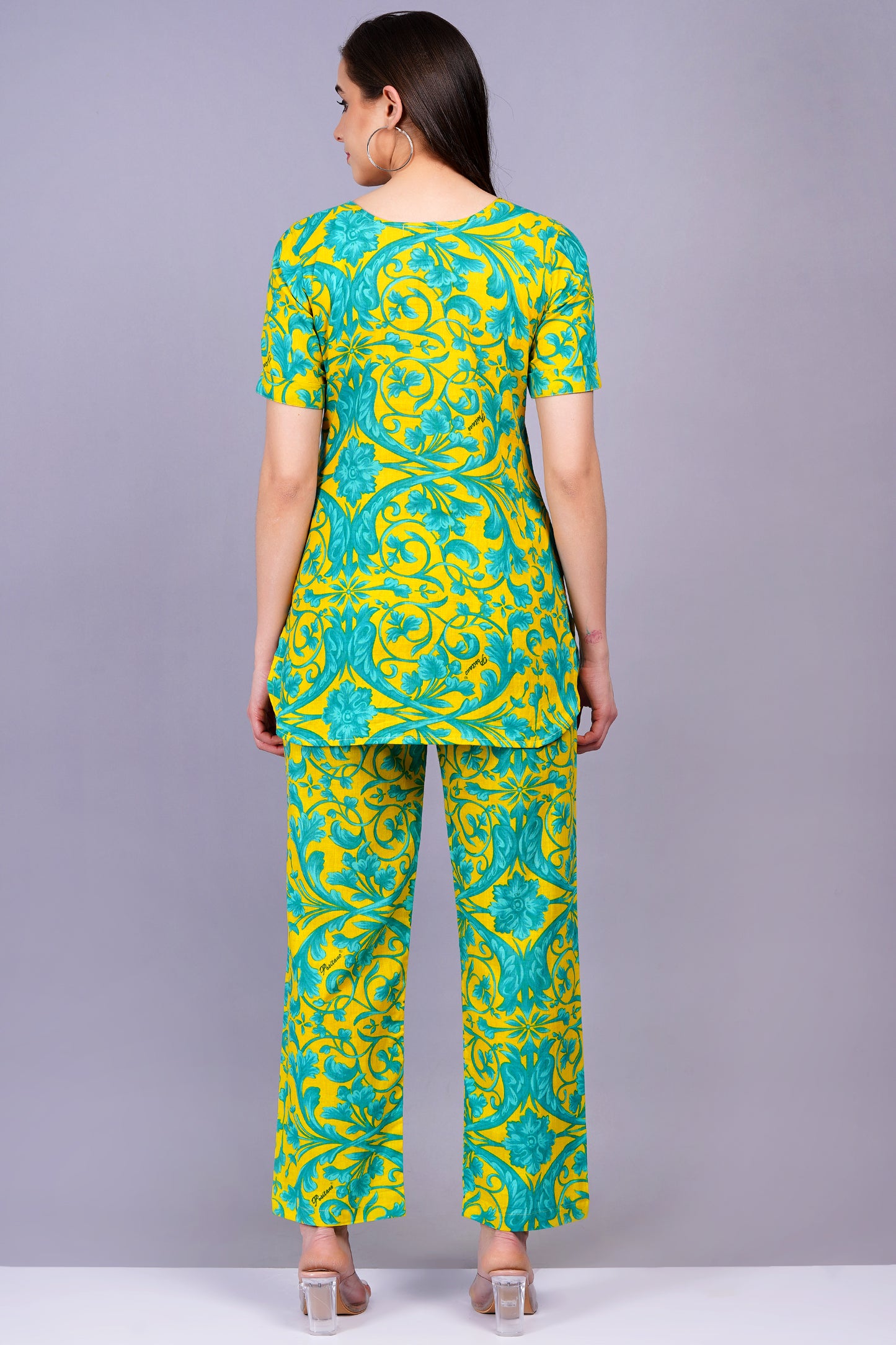 Green Printed Cotton Co-Ord Set