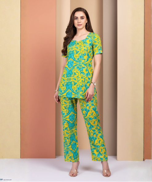 Green Printed Cotton Co-Ord Set