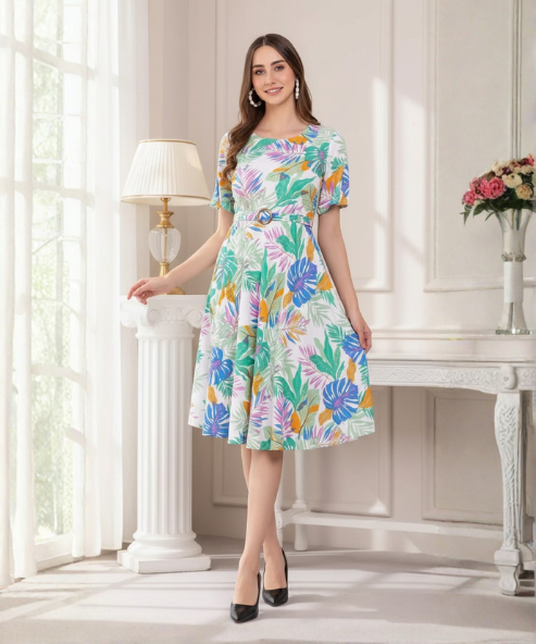 Multicolour Stylish Viscose Dress