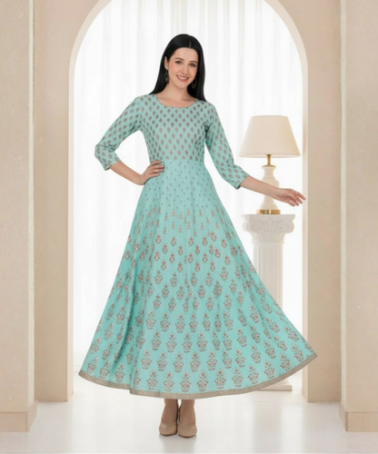 Light Blue  Embellished  Long Dress