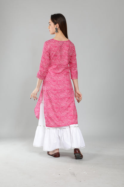 Pure Cotton Leheria Kurti