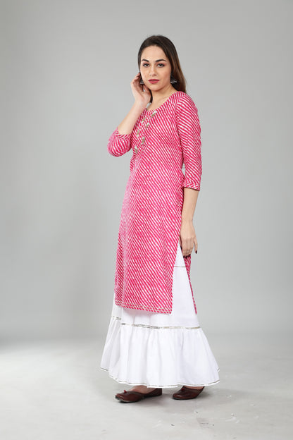 Pure Cotton Leheria Kurti