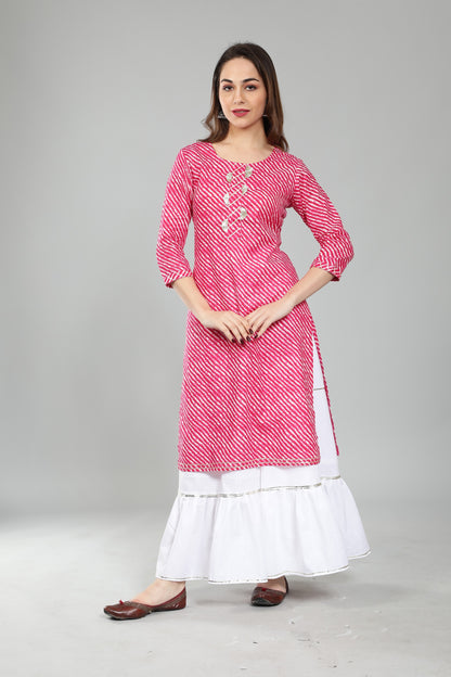 Pure Cotton Leheria Kurti