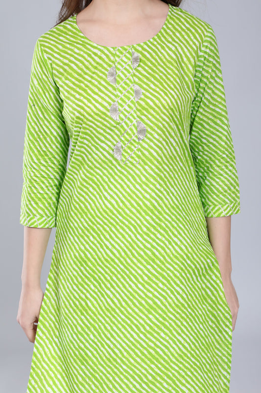 Pure Cotton Leheria Kurti