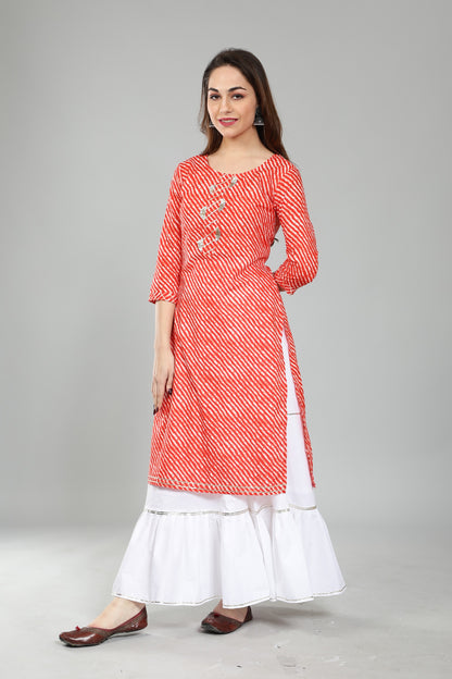 Pure Cotton Leheria Kurti
