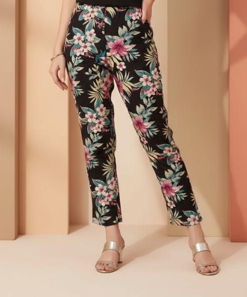 Black Printed Viscose Co-Ord Set