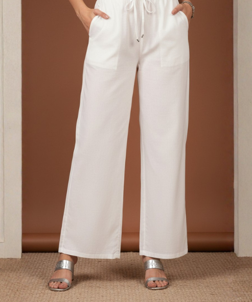 White Colour Rayon Palazzo