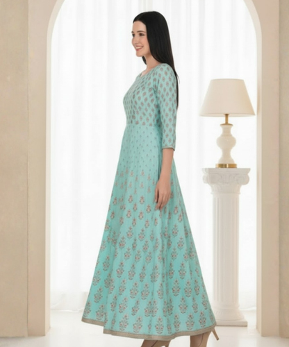 Light Blue  Embellished  Long Dress