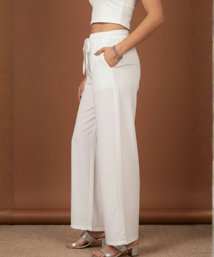 White Colour Rayon Palazzo