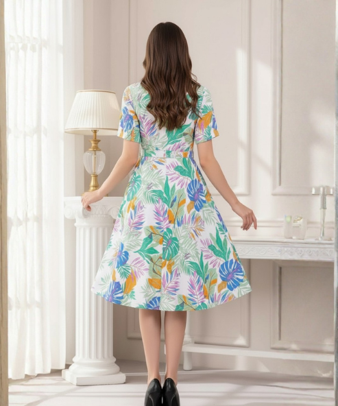 Multicolour Stylish Viscose Dress