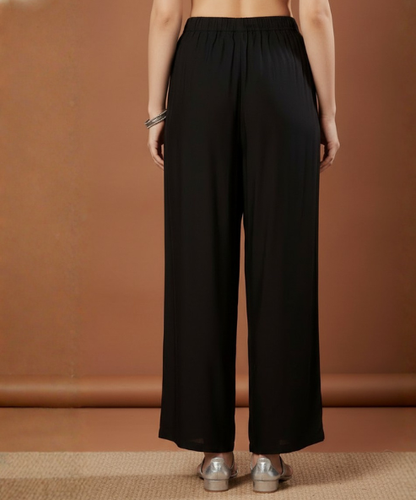 Black Colour Rayon Palazzo