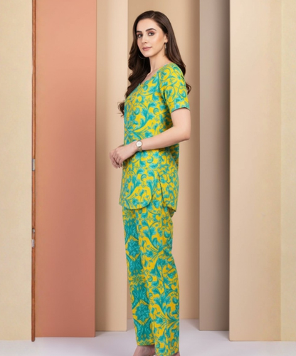 Green Printed Cotton Co-Ord Set