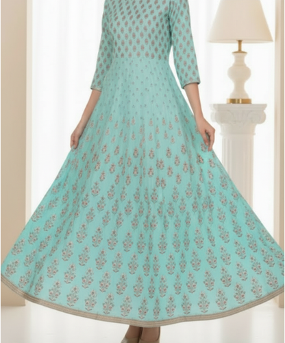 Light Blue  Embellished  Long Dress