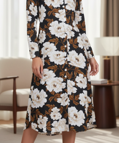 Black Colour Viscose A-Line Dress For Women