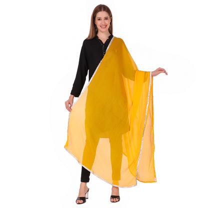 Yellow Chiffon Embellished Dupatta