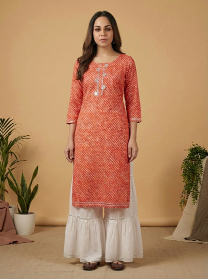 Pure Cotton Leheria Kurti