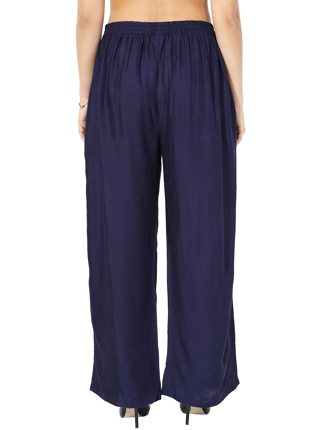 Navy Blue Colour Rayon Palazzo