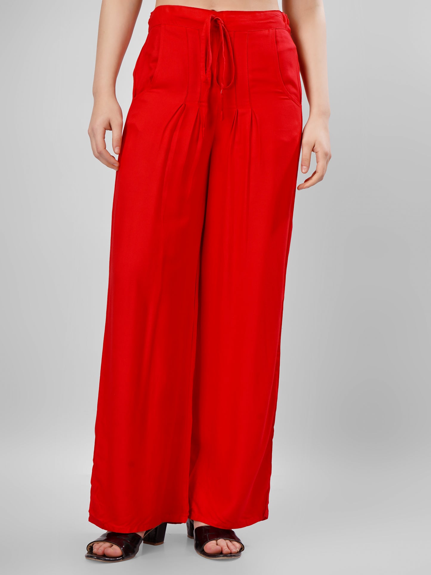 Red Colour Rayon Palazzo