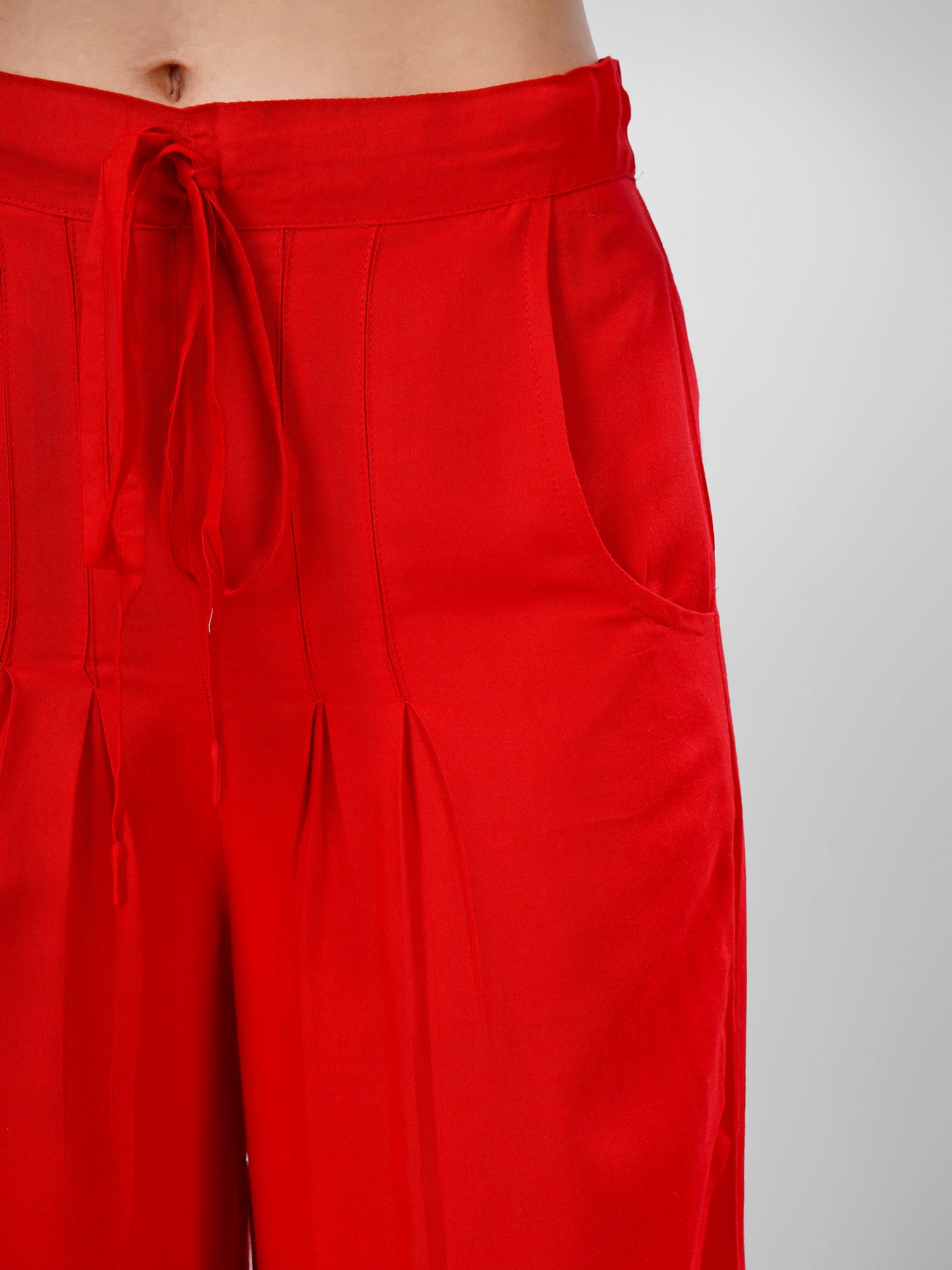 Red Colour Rayon Palazzo