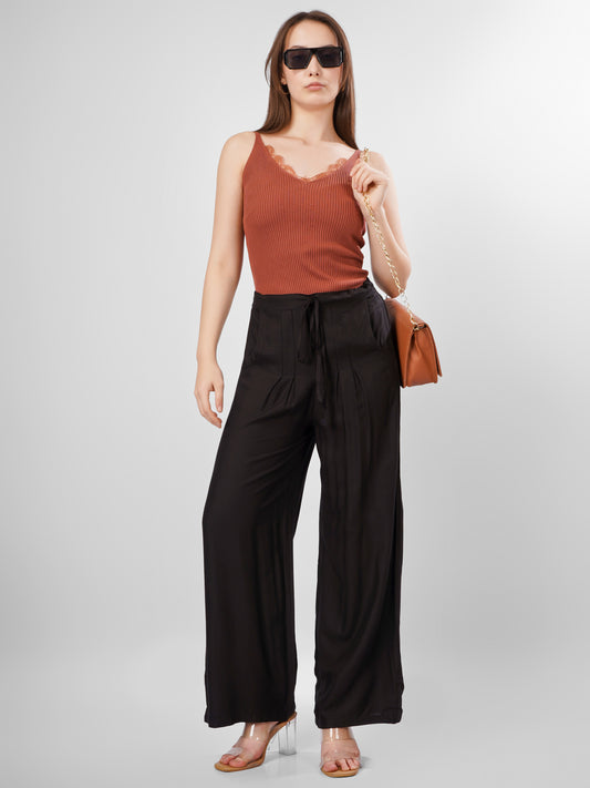 Black Colour Rayon Palazzo