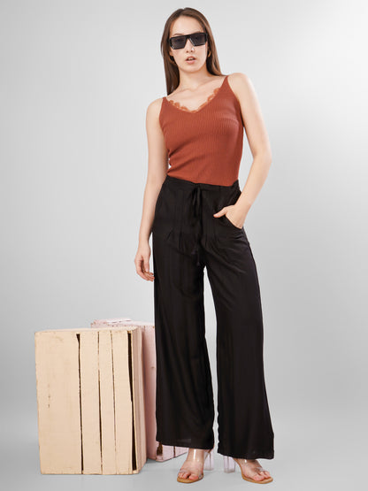 Black Colour Rayon Palazzo