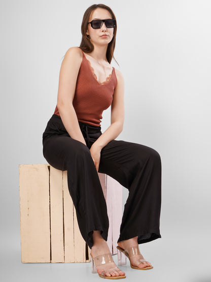 Black Colour Rayon Palazzo