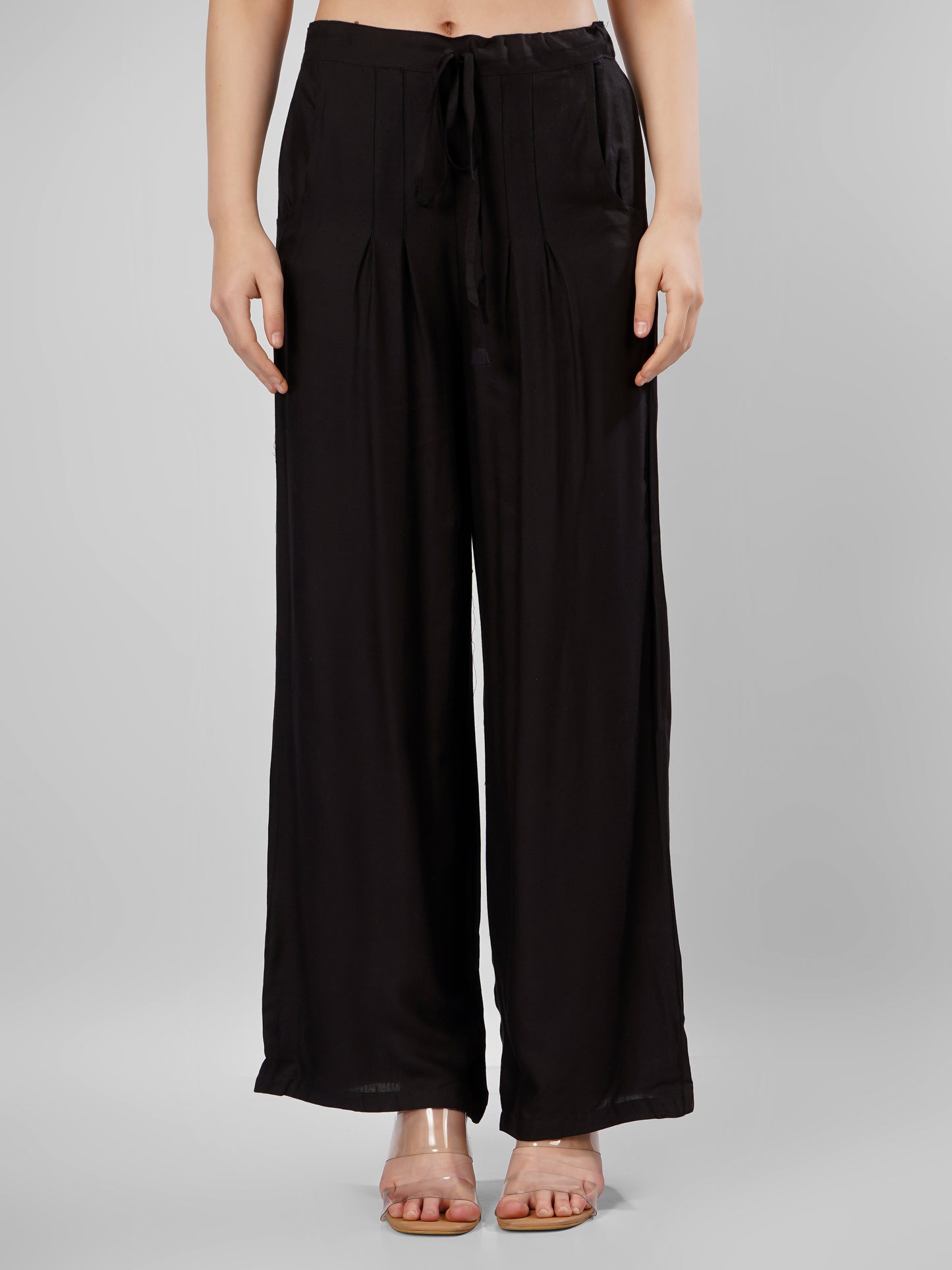 Black Colour Rayon Palazzo