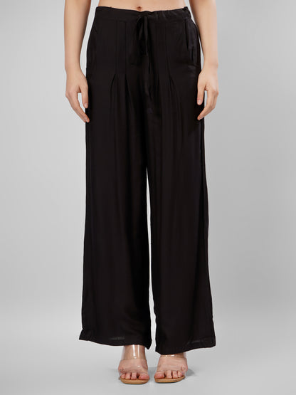 Black Colour Rayon Palazzo