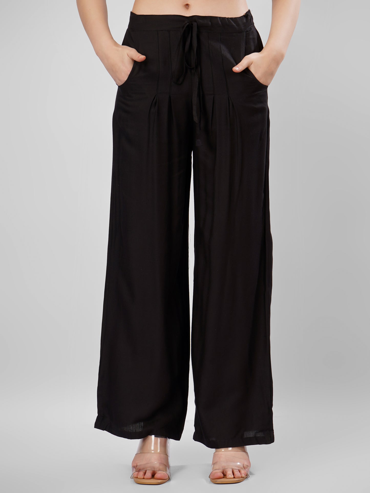 Black Colour Rayon Palazzo