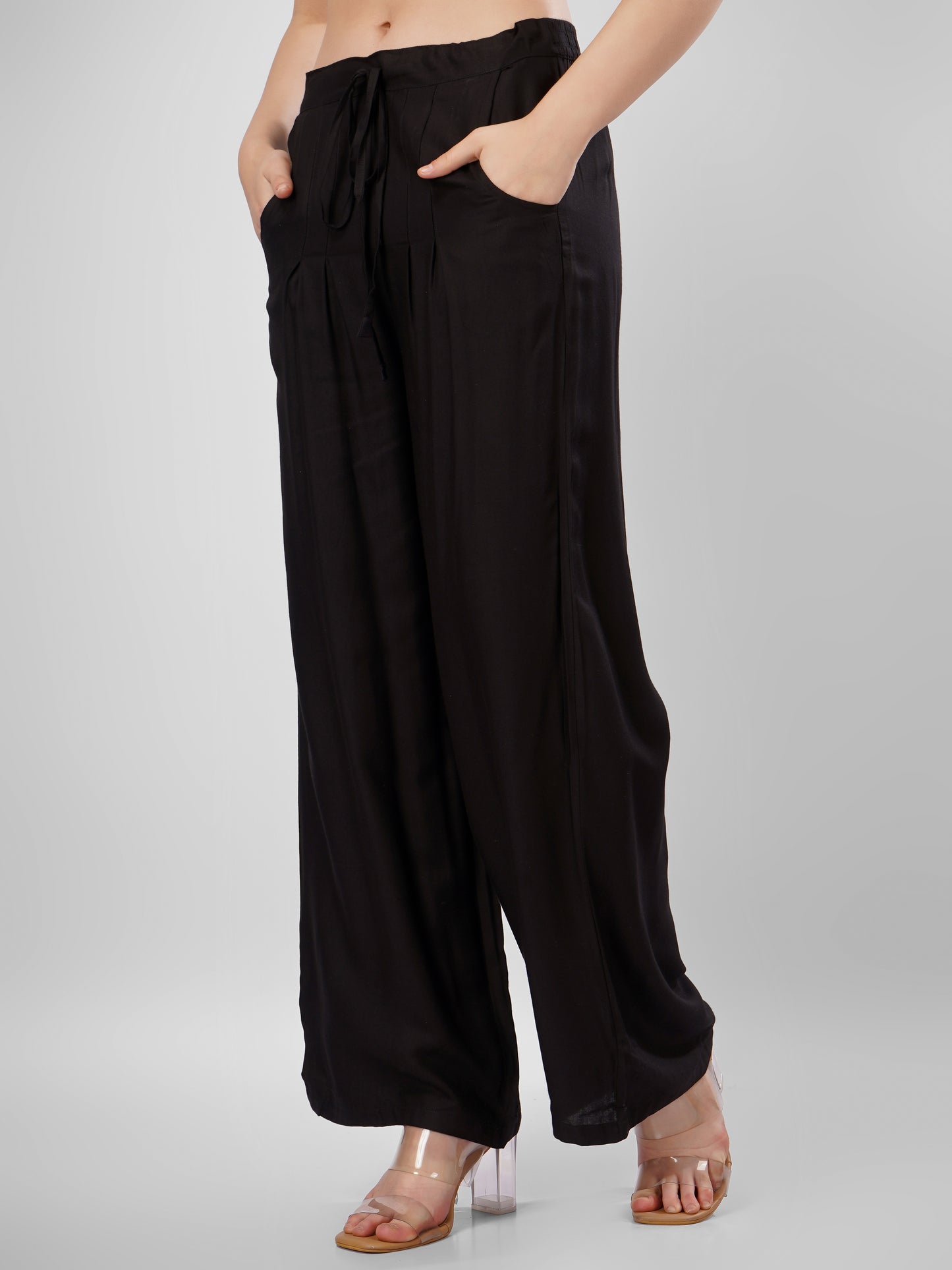 Black Colour Rayon Palazzo