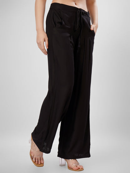 Black Colour Rayon Palazzo
