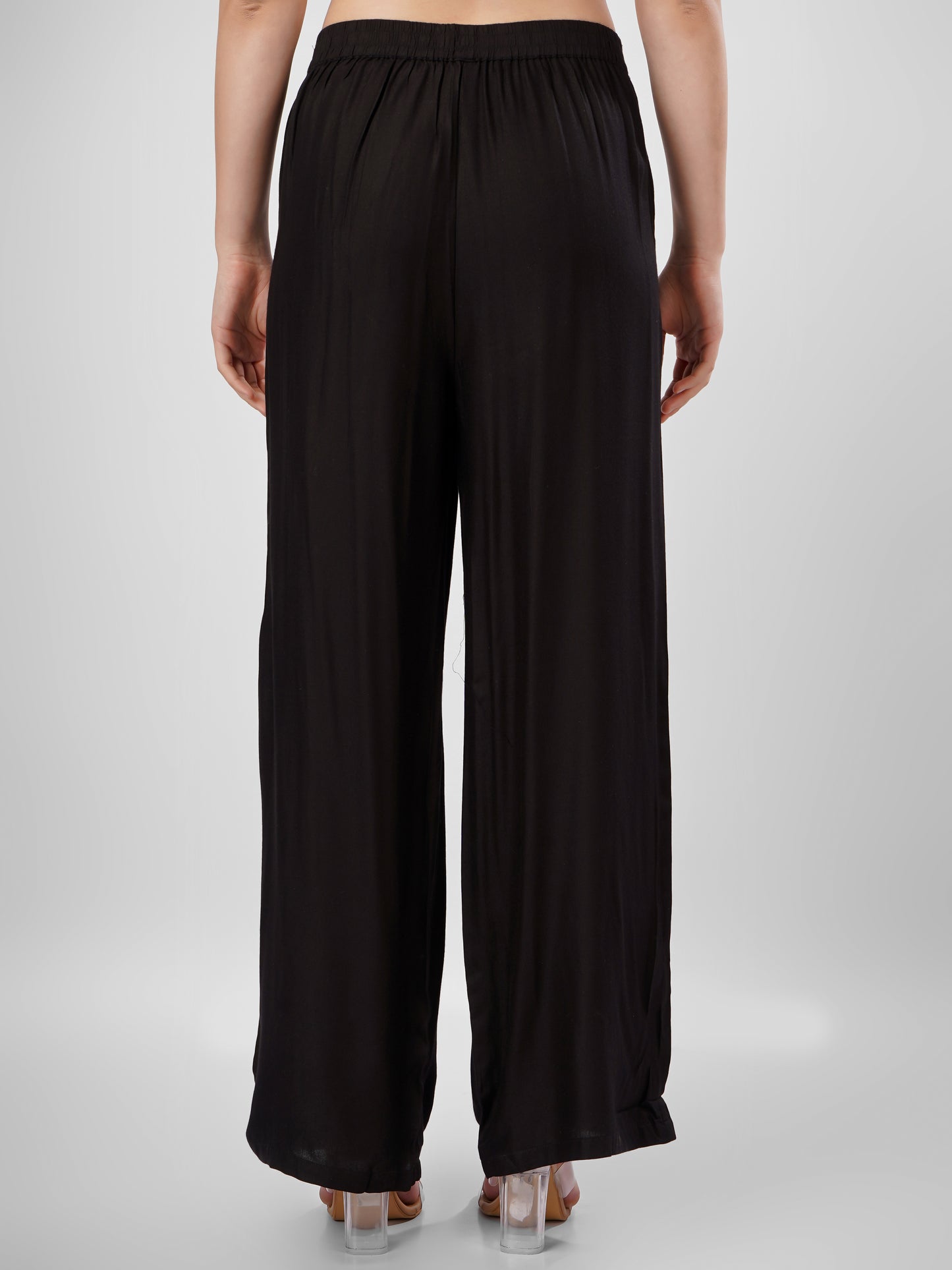 Black Colour Rayon Palazzo