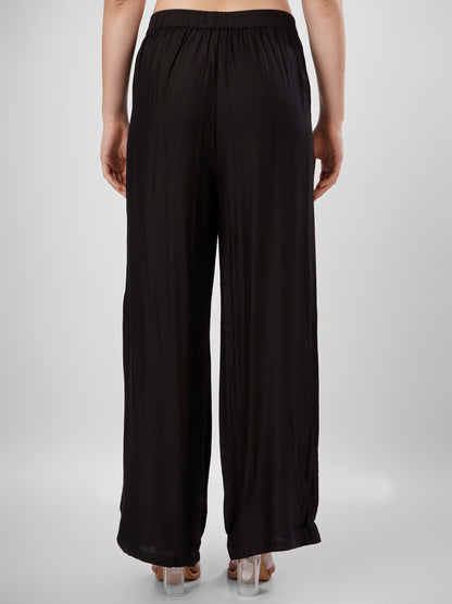 Black Colour Rayon Palazzo