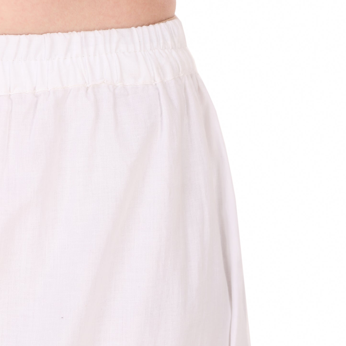 White Colour Embellished Cotton Skirt