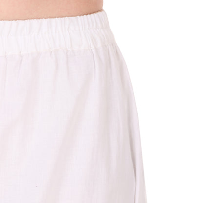 White Colour Embellished Cotton Skirt