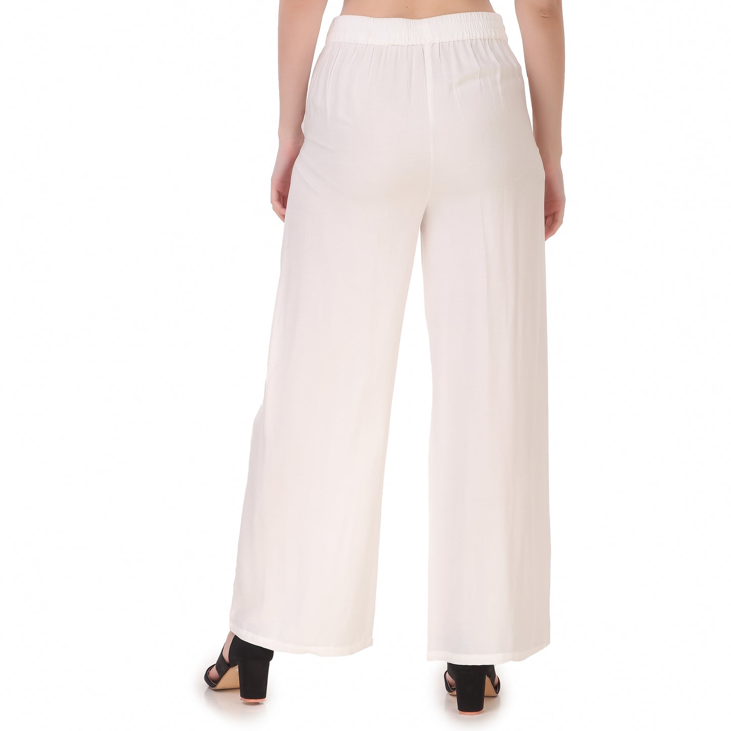 White Colour Rayon Palazzo