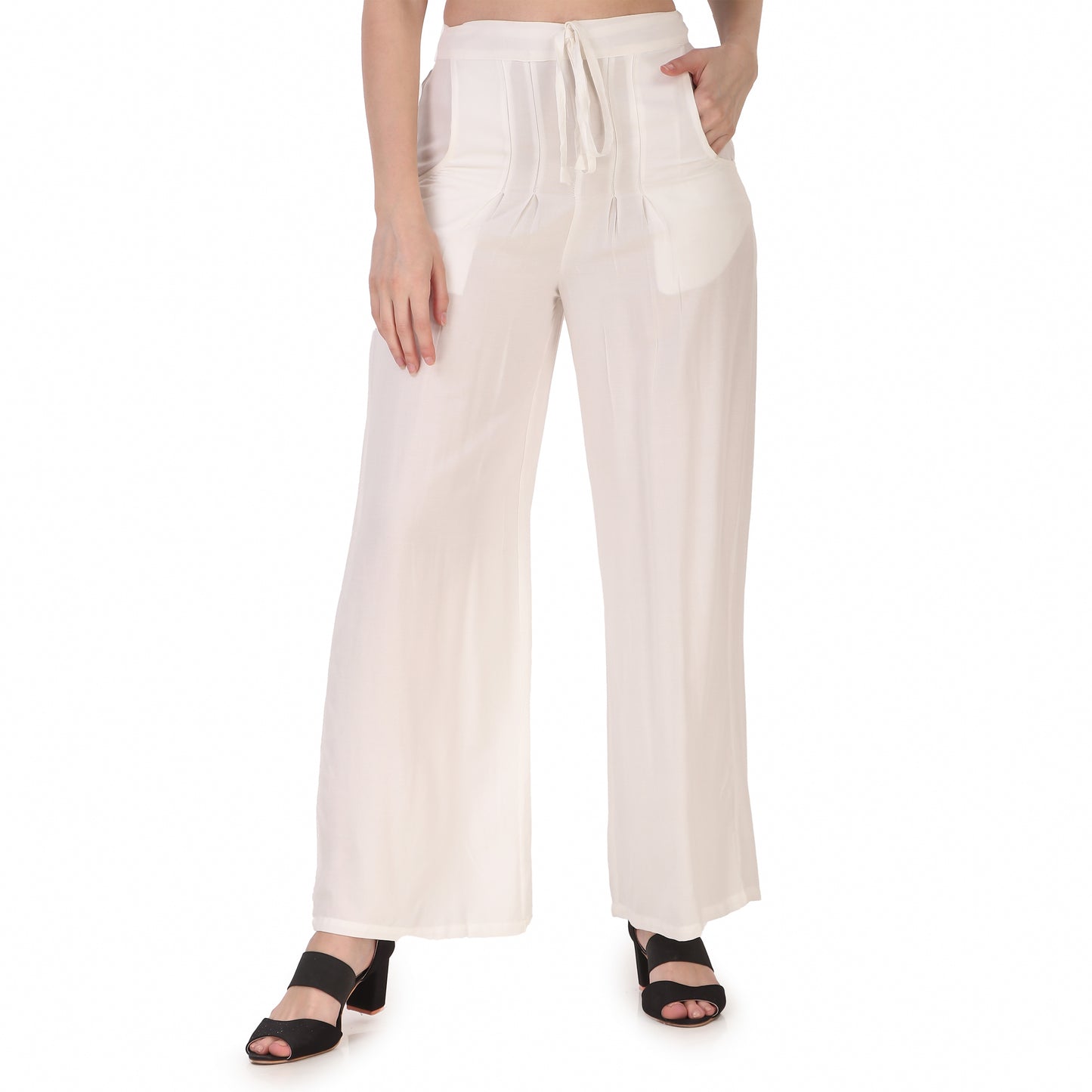 White Colour Rayon Palazzo