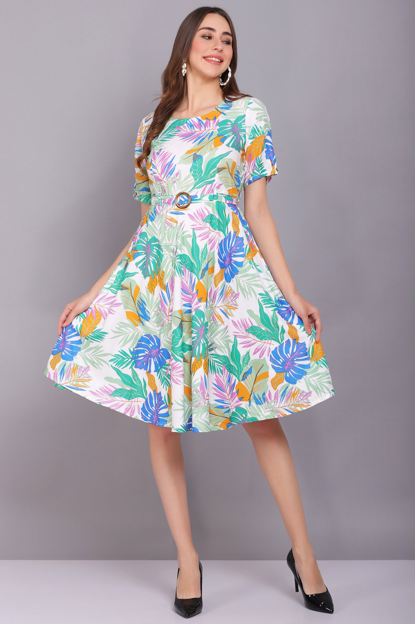Multicolour Stylish Viscose Dress