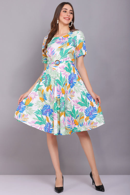 Multicolour Stylish Viscose Dress