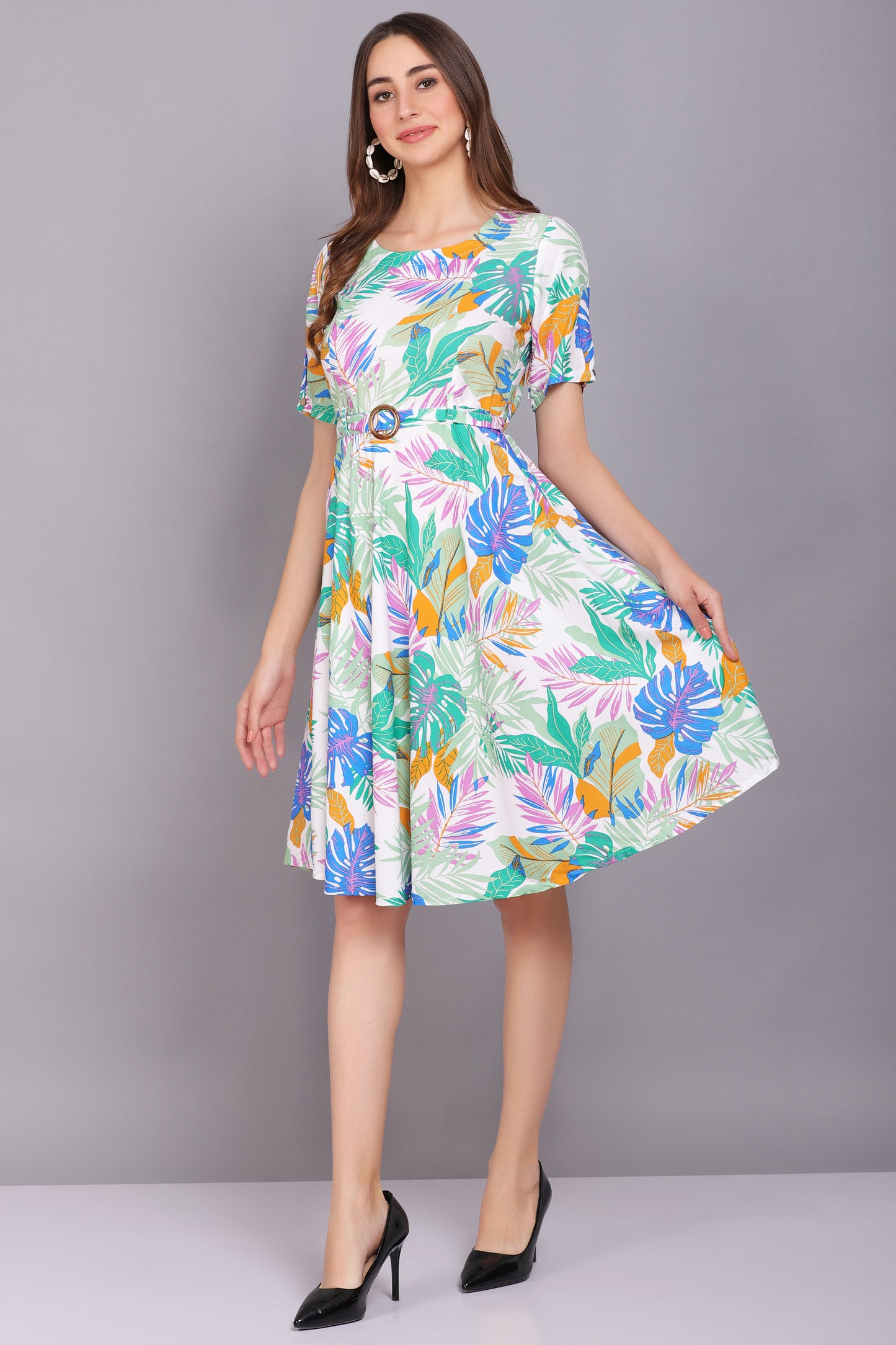 Multicolour Stylish Viscose Dress