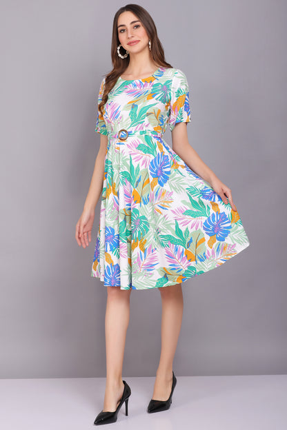 Multicolour Stylish Viscose Dress