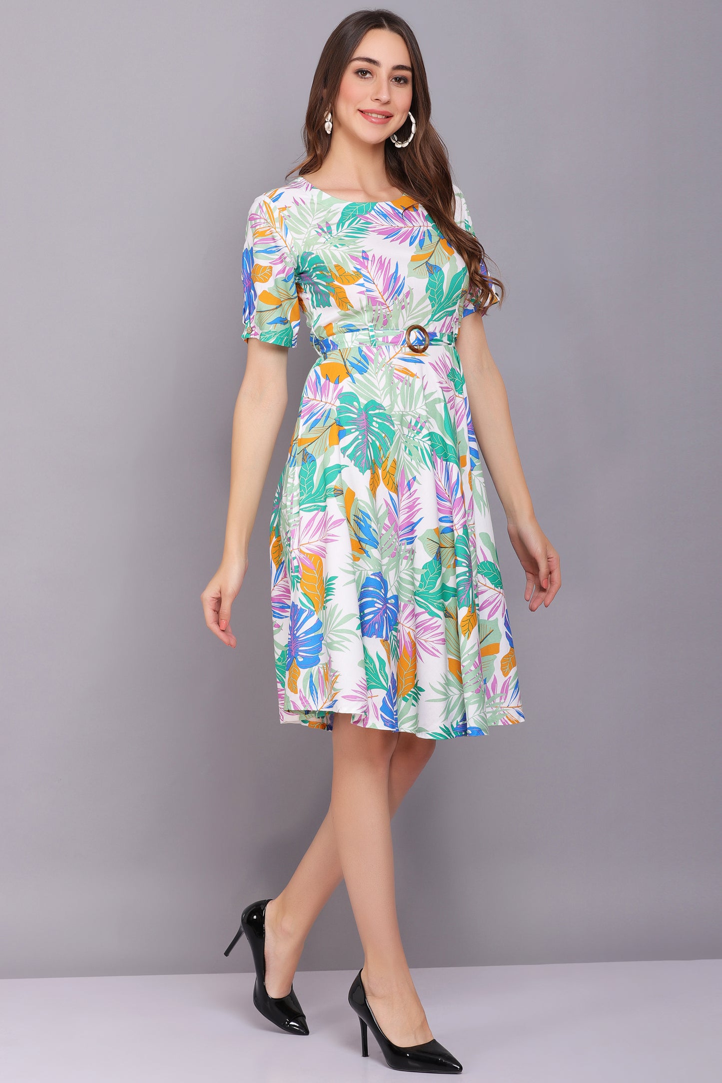 Multicolour Stylish Viscose Dress