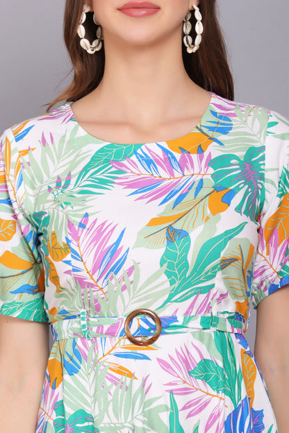 Multicolour Stylish Viscose Dress