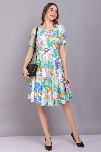Multicolour Stylish Viscose Dress
