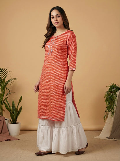 Pure Cotton Leheria Kurti